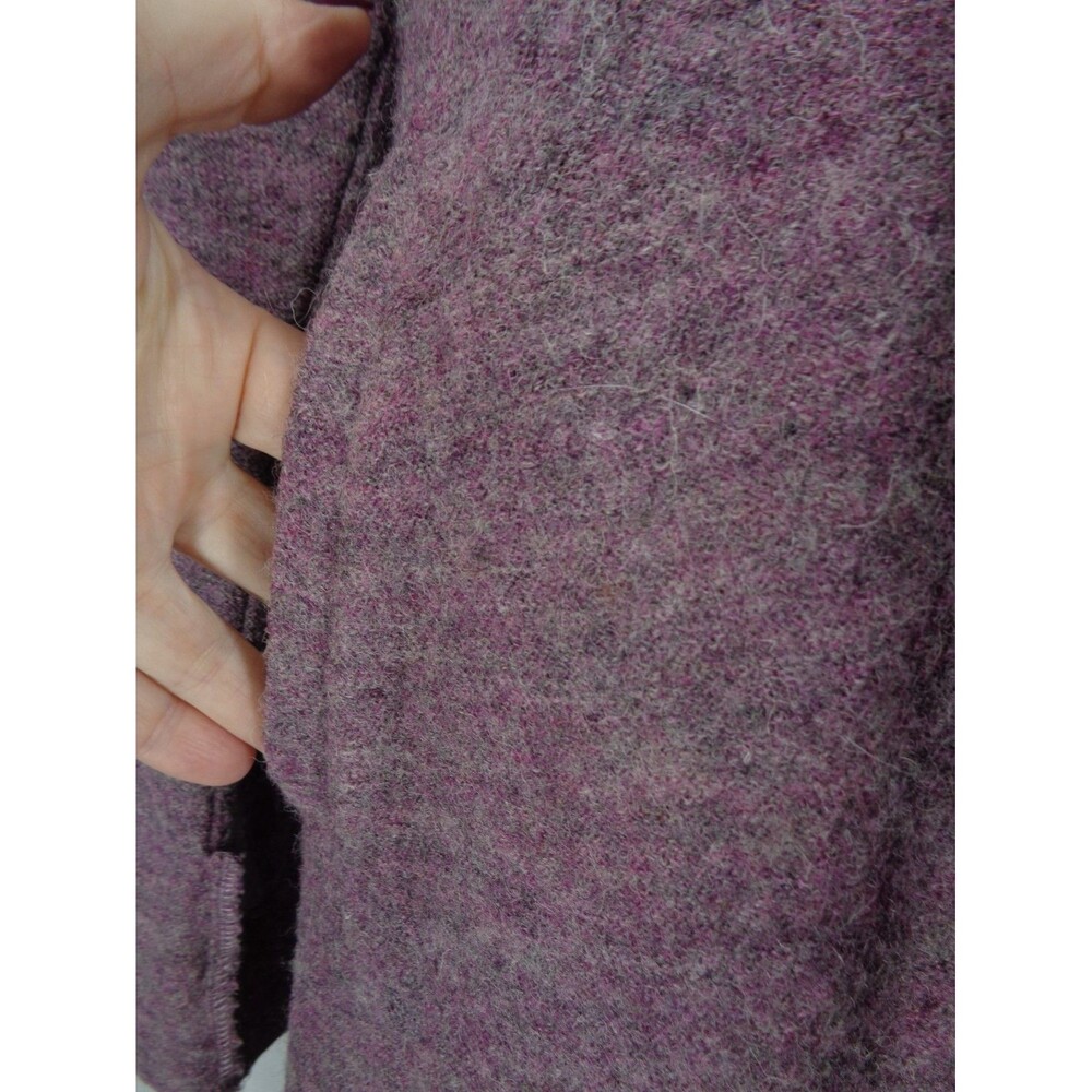Soft Surroundings Purple Wool Rosette Ruffle Open Long Cardigan Sweater XL New - Picture 8 of 10